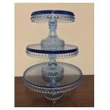 Hobnail Cobalt Cake Stands