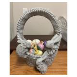 Concrete Basket with Eggs