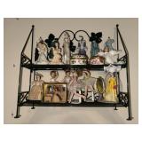 Metal Display Shelf and Collectable Figurines