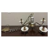 Ceramic and Brass Chandelier
