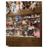 Display Case with Collectible Dolls A