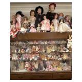 Display Case with Collectible Dolls C
