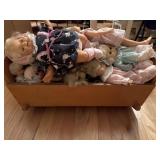 Wooden Cradle with Dolls