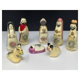 Tonala-Style Folk Art Pottery Nativity Set