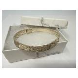Vtg Italian Sterling Chervron Riccio Flat Link