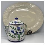 Italian Pottery Cookie Jar, Mikasa Harvest Platter