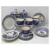 Assorted Blue and White China and Spode