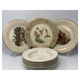 Lenox and Gorham Bird Plates, English Soup Bowls