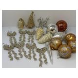 Gold and Silver Colored Glass Ornaments