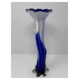 Blue and White Art Glass Vase