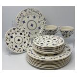 Blue and White Small Flower English Dishes