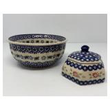 Polish Pottery Bowl and Covered Dish