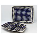 Polish Pottery Casserole and Divided Dish