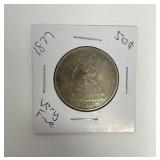VF 1877 Seated Liberty Half Dollar