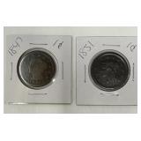 1847 and 1851 Large Cents