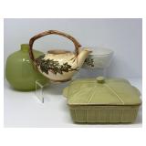 Green Vase, Covered Dish, McCoy Teapot