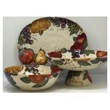 Venetian Hand Painted Serving and Salt and Pepper