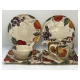 Venetian Hand Painted Plates, Mugs, Bowl