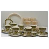 Marigold Iridescent Fire King, Noritake Cups