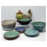 Pottery Colander, Cheese Servers, Bowls and Plates