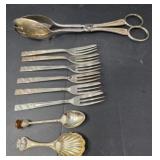 Vintage Silver Plated Spoons, Forks, Tongs