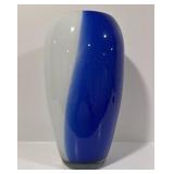 Blue and White Art Glass Vase