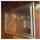 Silver Tone Framed Beveled Mirror