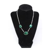 925 SILVER & SHELL NECKLACE 16.57g