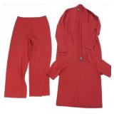 EILEEN FISHER 100% WOOL RED THREE-PIECE LOUNGE SET