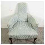 VICTORIAN STYLE UPHOLSTERED GENTLEMAN'S ARMCHAIR