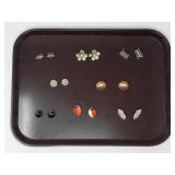 TRAY LOT OF COSTUME JEWELRY CLIP ON EARRINGS