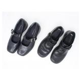 2 PAIRS OF WOMENS LEATHER MARY JANES & LOAFERS