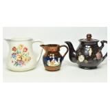PORCELAIN CREAMERS AND TEA POT
