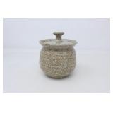 SIGNED HANDMADE EARTHENWARE JAR W/ SALT GLAZE