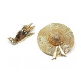 TWO MICHELLE LYNN BROOCHES