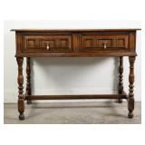 OAK DRESSER BASE WITH BRASS DRAWER HANDLES