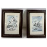 VALERIE BURTON - PAIR OF WINTER WATERCOLOURS