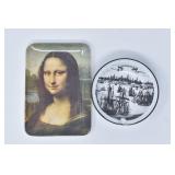 MONA LISA TRAY AND CERAMIC ASHTRAY