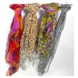 4 EMANUEL GERALDO 100%RAYON SCARVES- MADE IN INDIA