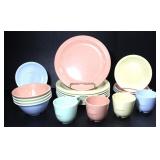 1958 MELMAC PASTEL PLASTOMER DINNERWARE SET