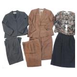 THREE WOMEN'S EVENING WEAR TWO-PIECE SUITS