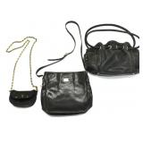 LOT OF THREE BLACK PURSES