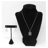 925 SILVER NECLACE & EARRINGS 7.35g