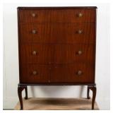 QUEEN ANNE STYLE 4 DRAWER CHEST OF DRAWERS
