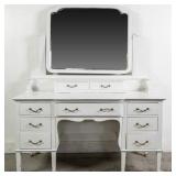 WHITE VANITY DRESSING TABLE W/TILT MIRROR