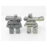 ROY SANGRIS CARVED BRAZILIAN SOAPSTONE INUKSHUKS