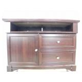 WOODEN TV STAND, 2 DRAWERS WITH DOOR COMPARTMENT