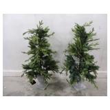 2 PRE-LIT ARTIFICIAL CHRISTMAS TREES 44'T WORKING