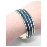 GOLDTONE & BLUE RESIN CUFF