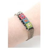 SILVER & EMBROIDERY BRACELET 7.77g